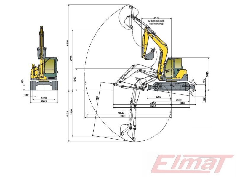 Koparka gąsienicowa 6 0T Yanmar ViO80 Elmat